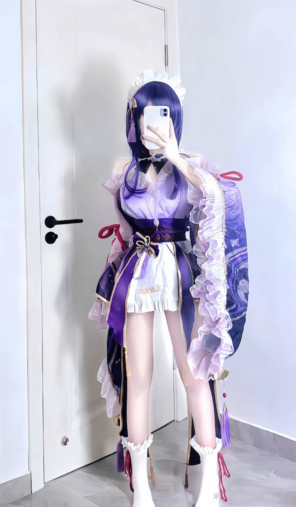 原神cos：女仆装雷神让人狂喜，黑丝荧妹太顶了！白丝高跟鞋归终谁不爱？