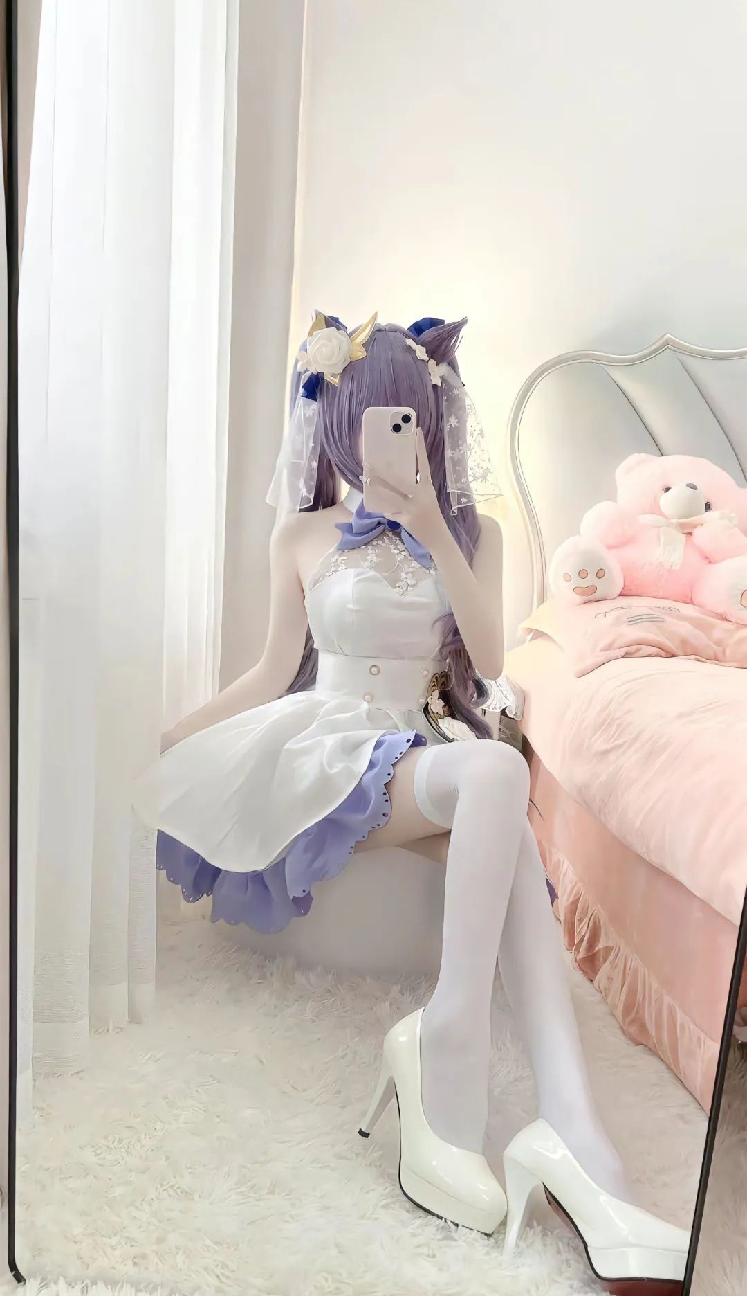 原神cos：女仆装申鹤太可爱了！白丝和服雷神太顶了！白丝婚纱刻晴绫华让人狂喜！