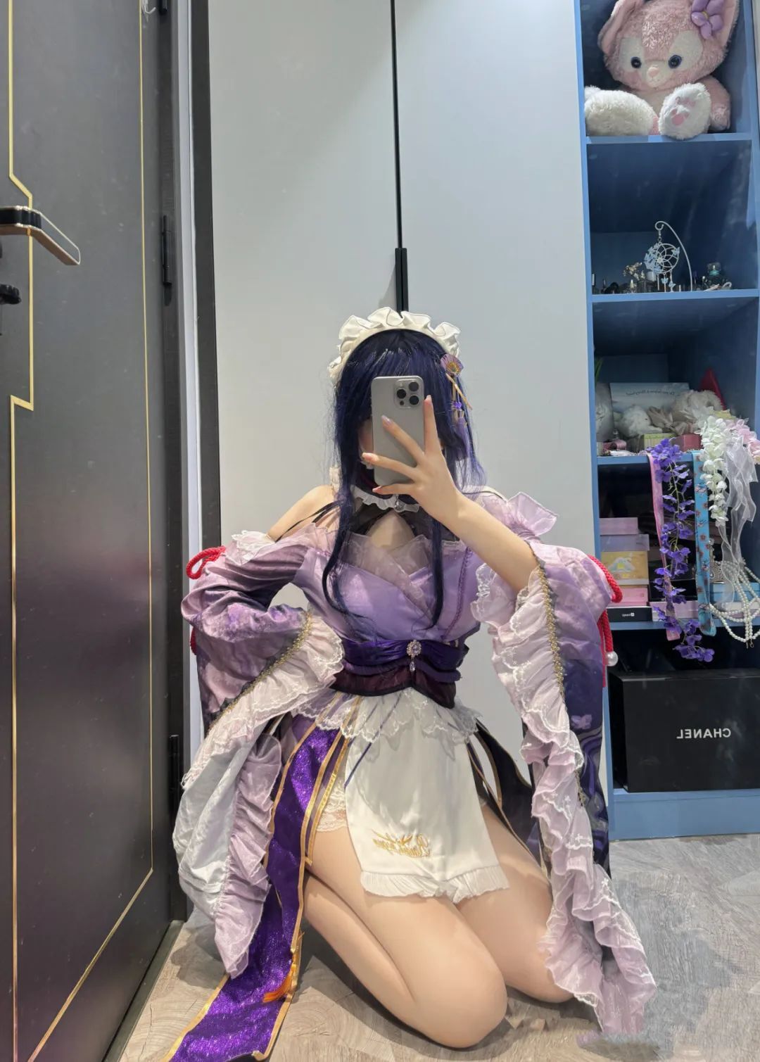 原神cos：裸足+女仆装，雷神太可爱了！红色旗袍申鹤，白丝女仆神子，刻晴甘雨黑丝皮裤让人狂喜！