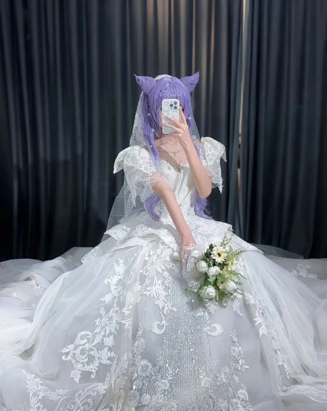 原神cos：黑丝连衣裙刻晴美出新高度！古装汉服甘雨，大草神，雷神制服，绫华女仆让人狂喜！