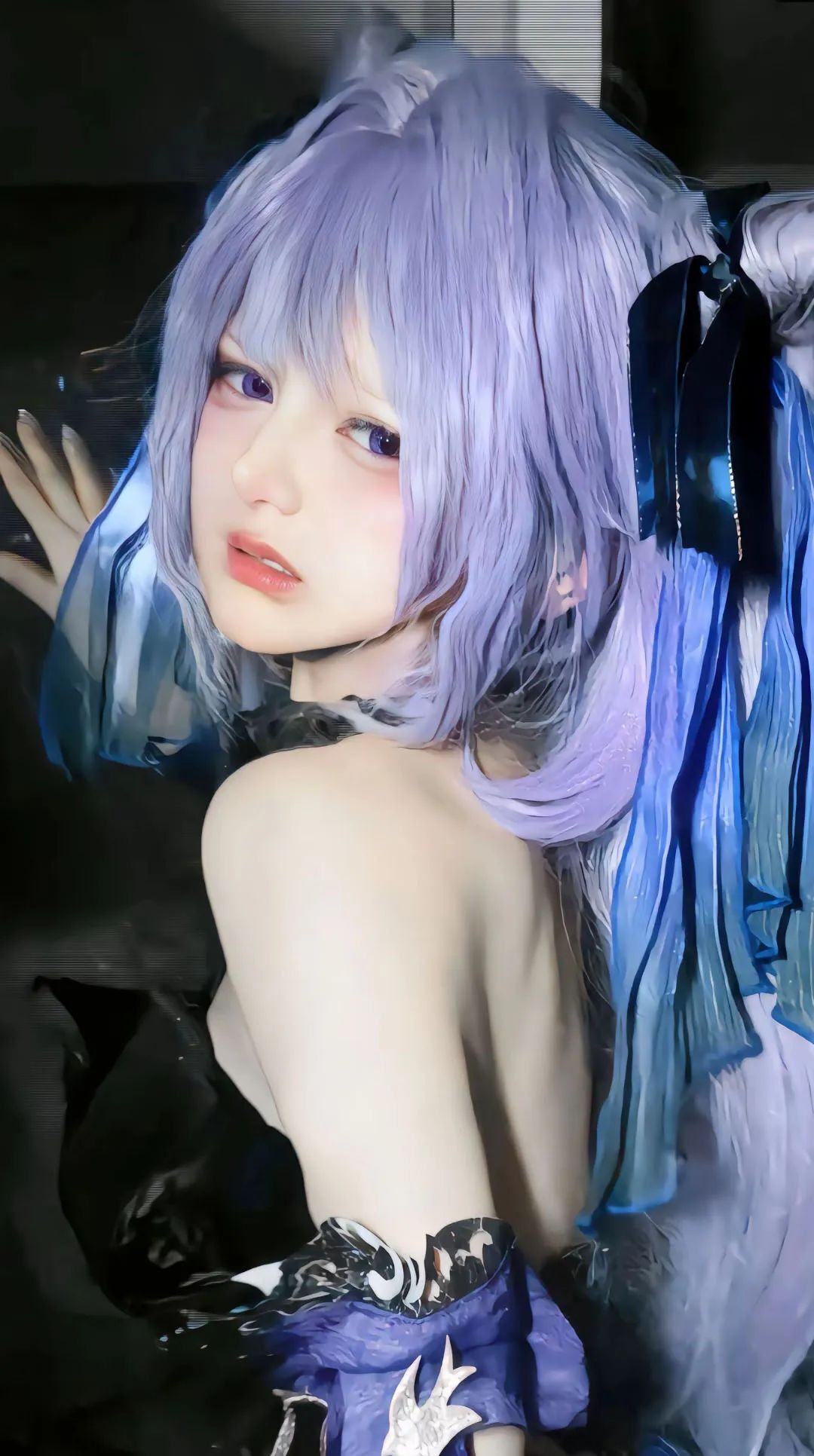 原神cos：黑丝连衣裙刻晴美出新高度！古装汉服甘雨，大草神，雷神制服，绫华女仆让人狂喜！