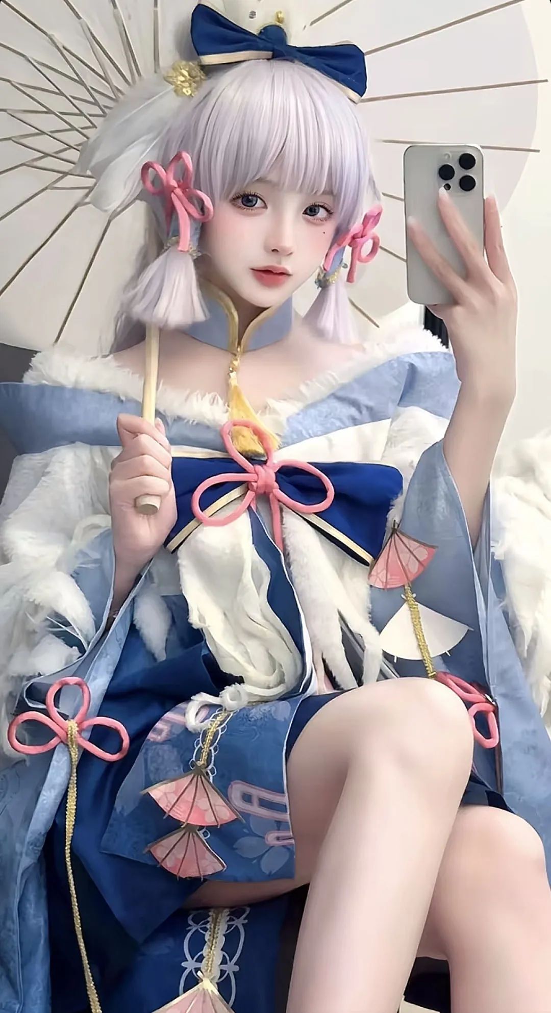 原神cos：黑丝+皮裤，制服神子太顶级了！包臀裙申鹤，婚纱绫华，旗袍甘雨，刻师傅嘟嘴太可爱了！