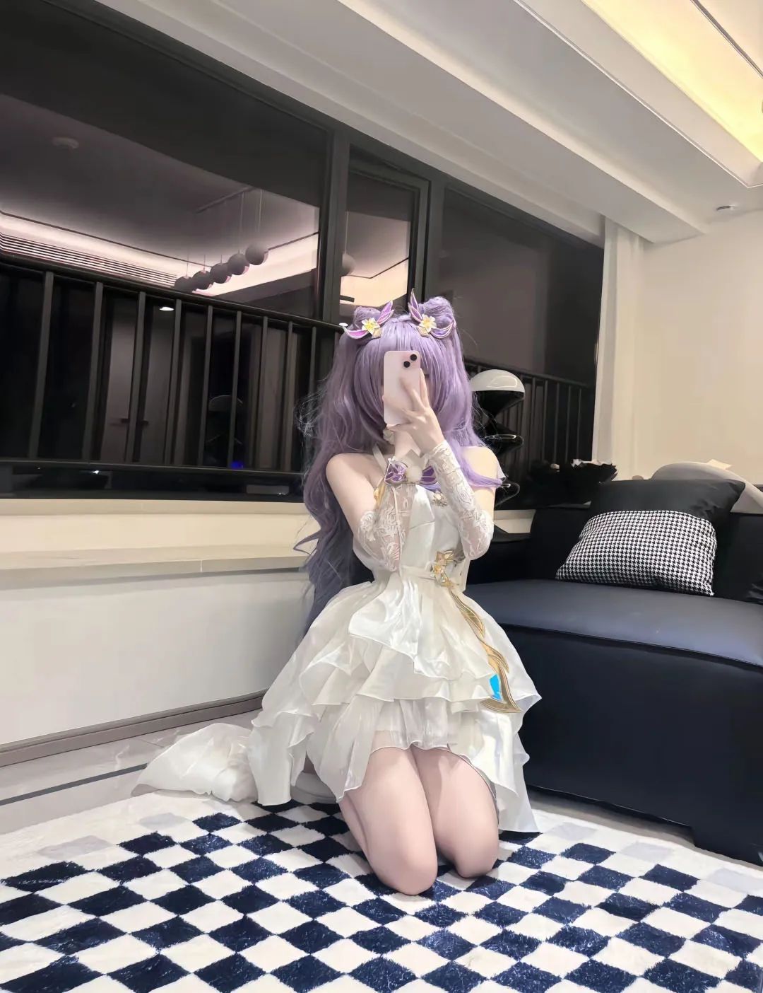 原神cos：黑丝+制服，雷神太御了！黑丝旗袍申鹤，白丝女仆雷神，婚纱刻晴，兔女郎心海谁能不爱？