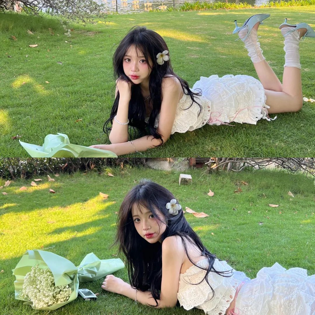 白色短裙少女