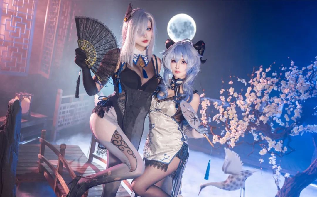原神cos：黑丝+旗袍，申鹤甘雨太涩了！贵妇神子，优菈开叉清凉装出场！