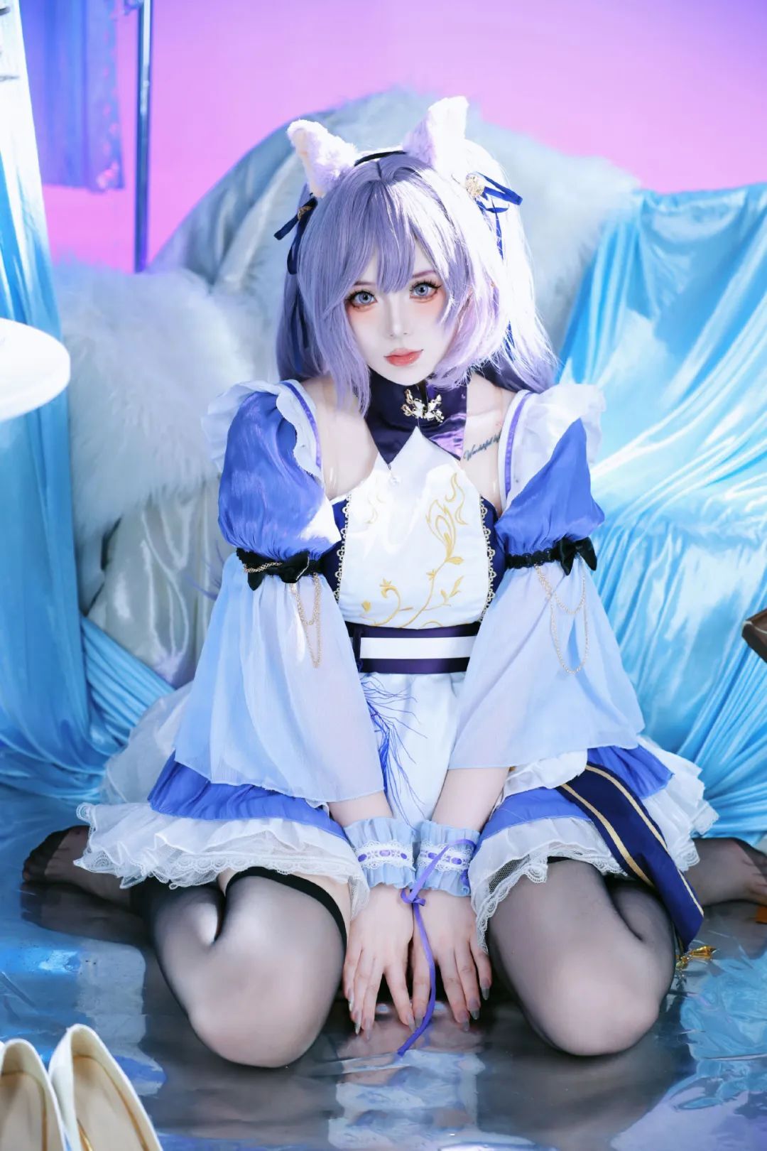 原神cos：白丝+花嫁，八重神子太御了！女仆刻晴，制服甘雨，旗袍申鹤绝美！