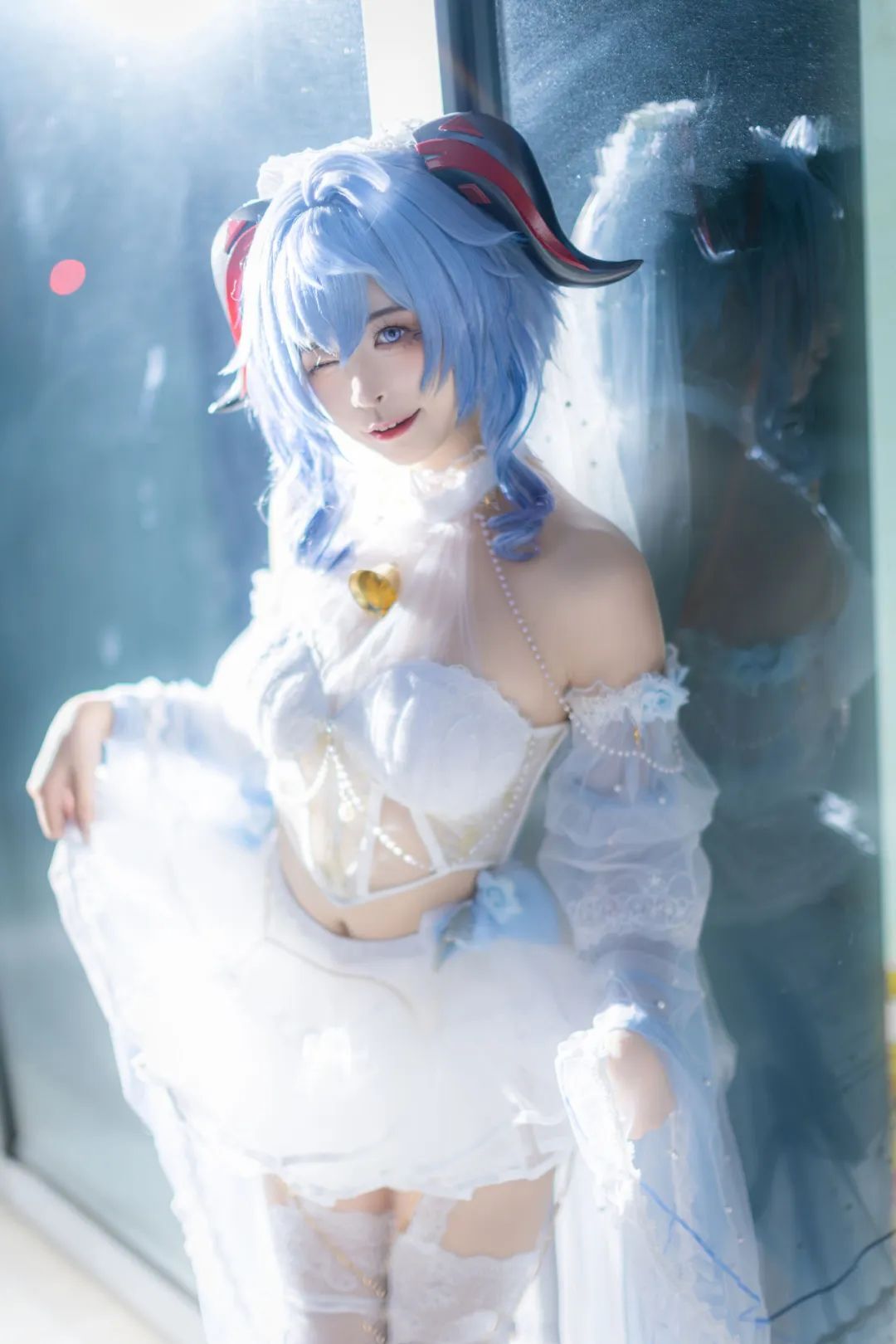原神cos：白丝+婚纱，刻晴VS甘雨，你最喜欢哪位当老婆！？