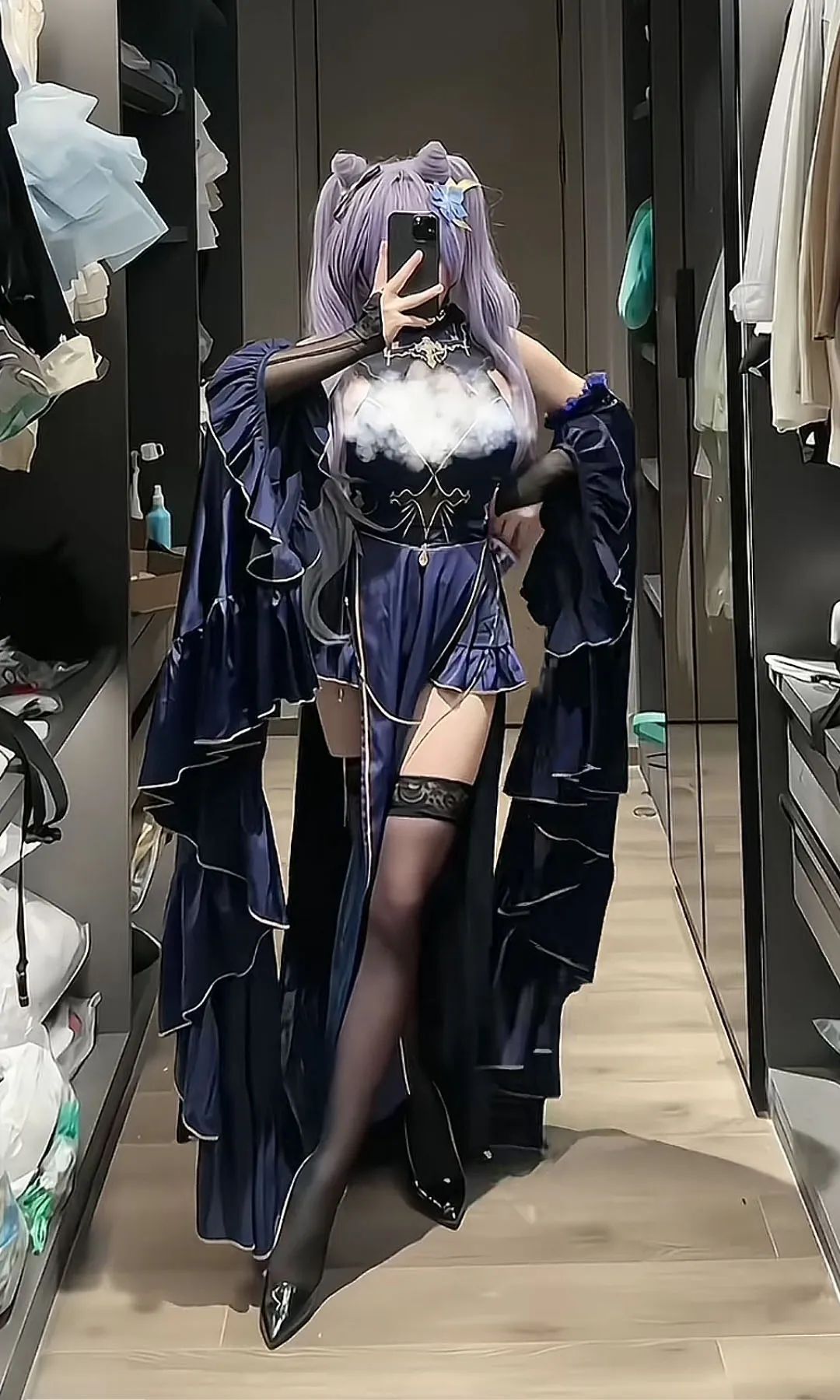 原神cos：黑丝兔女郎甘雨，黑丝旗袍申鹤太顶了！白色制服雷电将军，双马尾旗袍莫娜巨可爱！