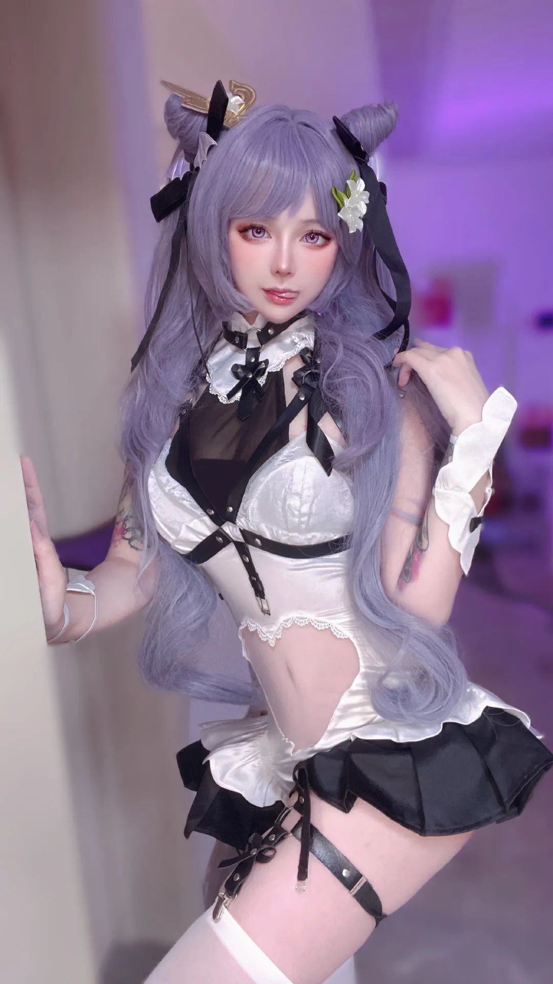 原神cos：黑丝旗袍甘雨，白丝兔女郎刻晴真绝了！勒肉黑丝旗袍申鹤让玩家狂喜！