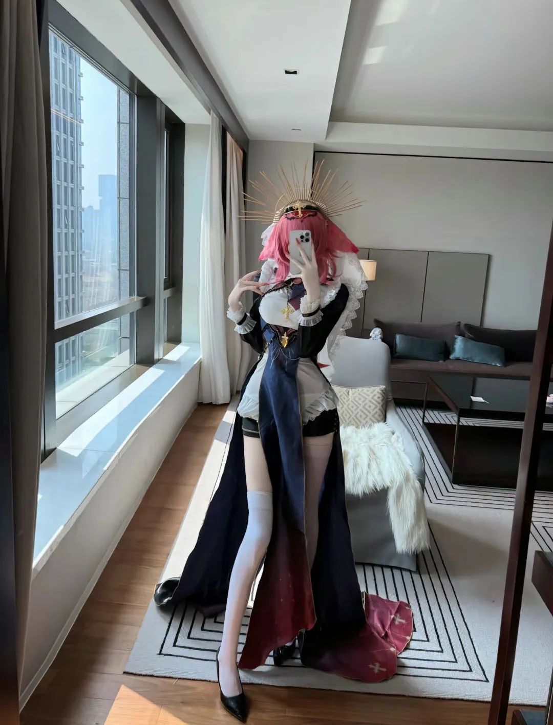原神cos：黑丝+短裤，赛车女郎申鹤太顶了！黑丝兔女郎甘雨！白丝女仆雷神绫华我爱了！