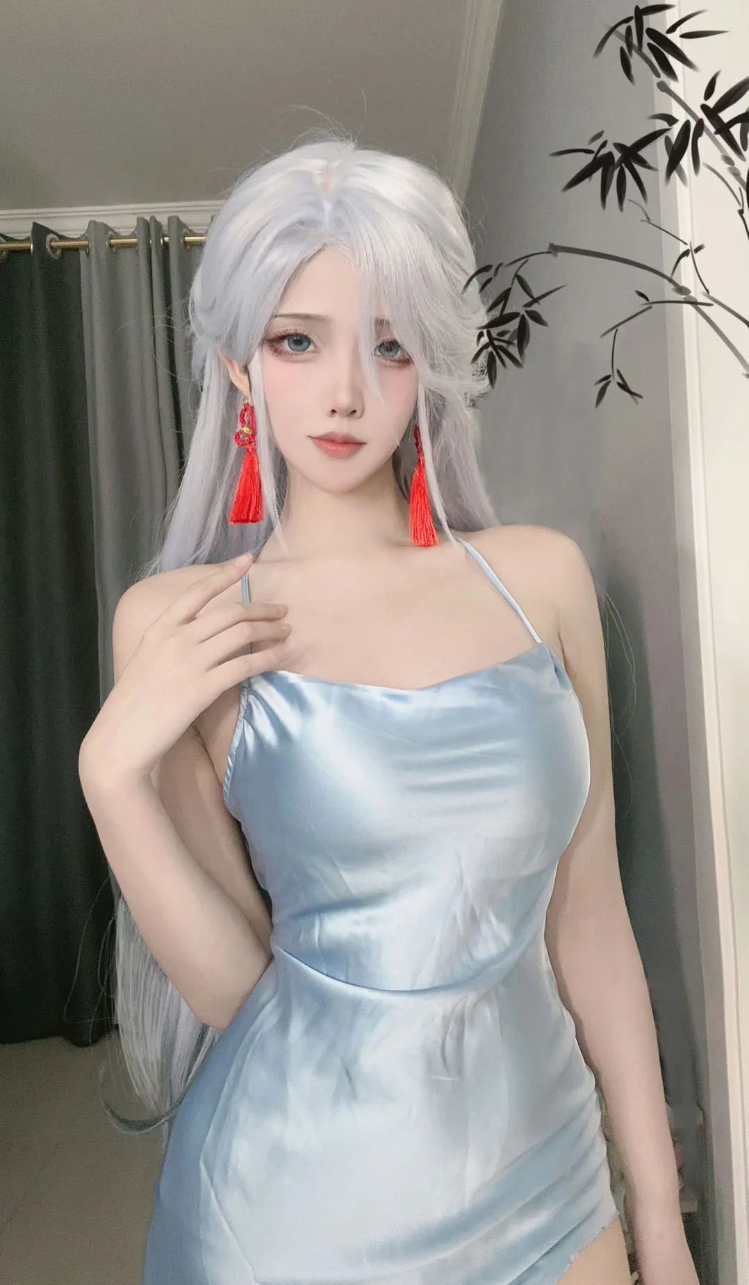 原神cos：黑丝+制服，OL刻晴果然御！抹胸吊带申鹤太顶了！女仆甘雨+雷神我爱了！