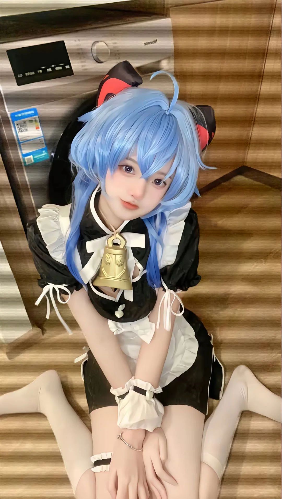 原神cos：黑丝连衣裙刻晴美出新高度！古装汉服甘雨，大草神，雷神制服，绫华女仆让人狂喜！