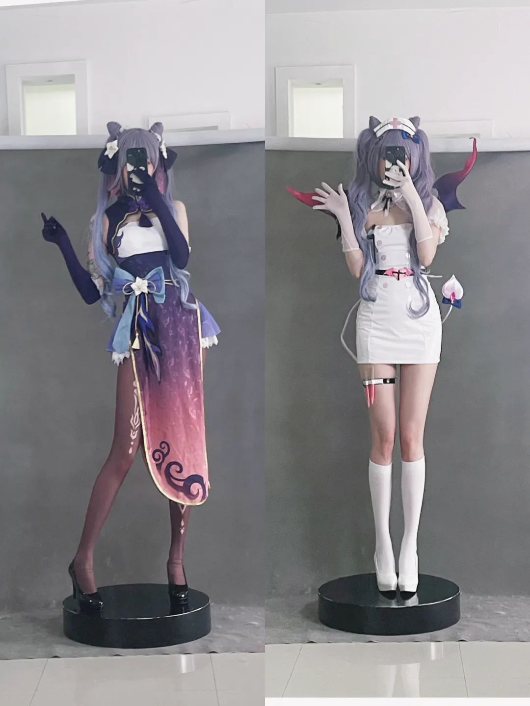 原神cos：白丝+护士装，刻晴太顶级了！黑丝旗袍申鹤，白丝婚纱神子让人狂喜！