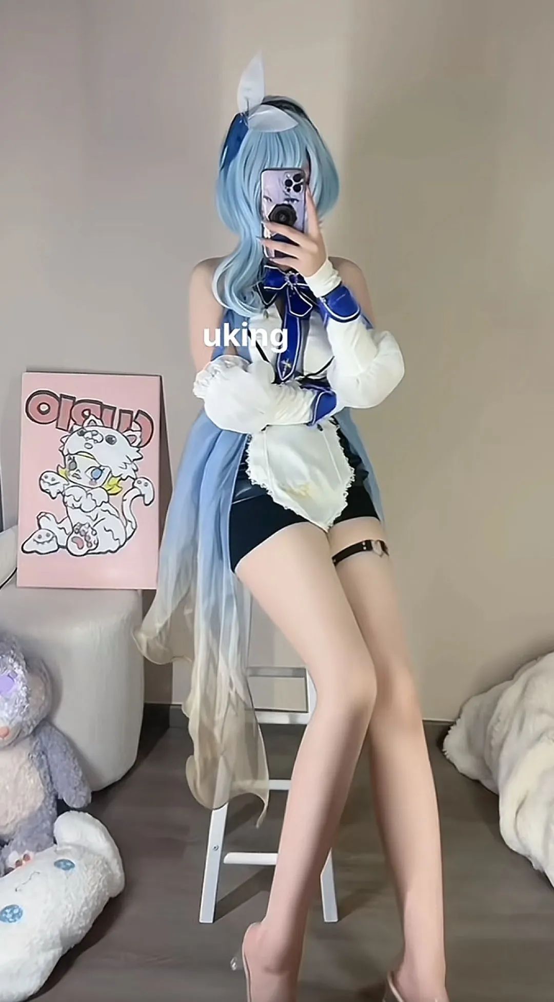 原神cos：睡衣雷神，泳装优菈太美了！白丝婚纱绫华！黑丝旗袍申鹤，单边白丝刻晴让人狂喜！