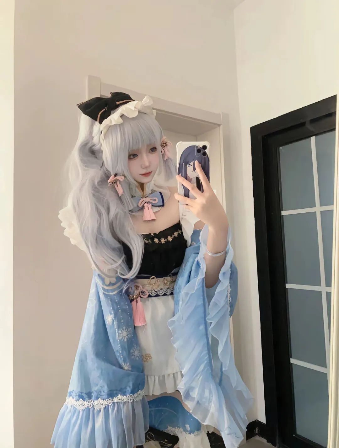 原神cos：黑丝小厨娘刻晴太萌了！黑丝旗袍申鹤，白丝连衣裙神子太御了！女仆雷神绫华让人狂喜！
