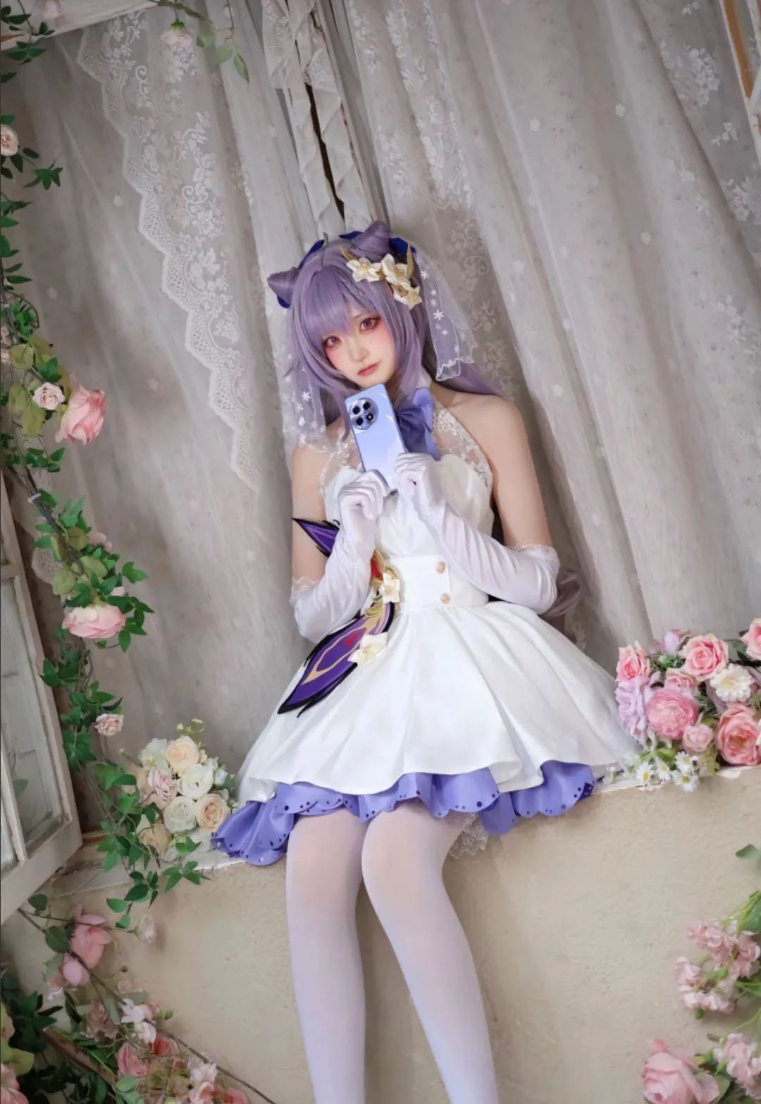 原神cos：女仆胡桃，黑色连衣裙优菈，双马尾女仆莫娜让人狂喜！公主裙心海太甜美了！