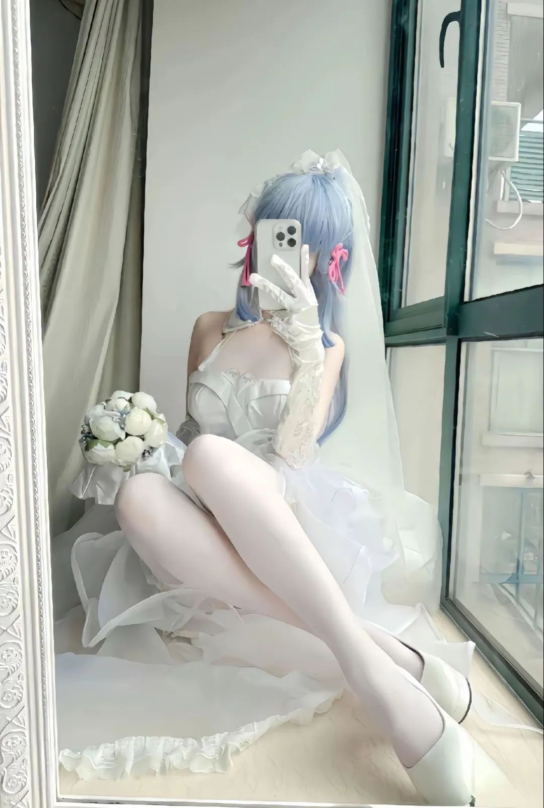 原神cos：白丝+婚纱，花嫁绫华美爆了！白丝女仆神子让人狂喜！包臀裙申鹤优雅高贵！
