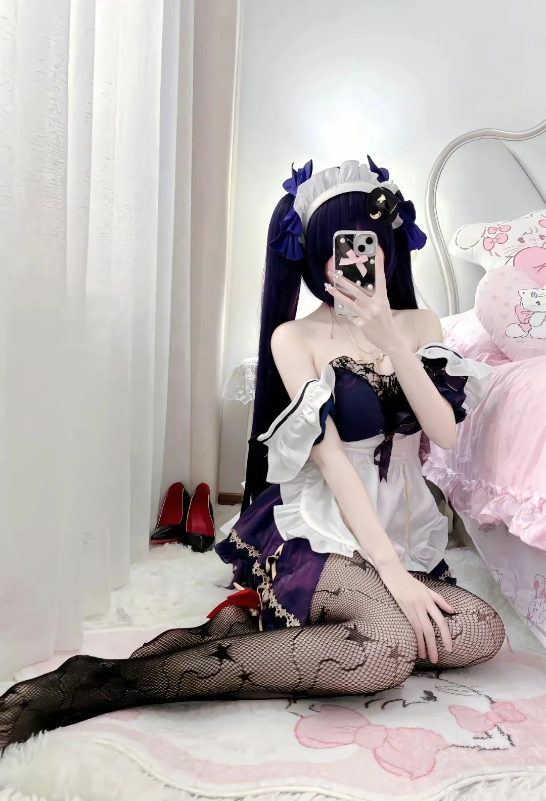 原神cos：破洞黑丝+制服，甘雨太顶了！超短裙心海巨可爱！黑丝双马尾莫娜，黑丝皮裤雷神让人狂喜！
