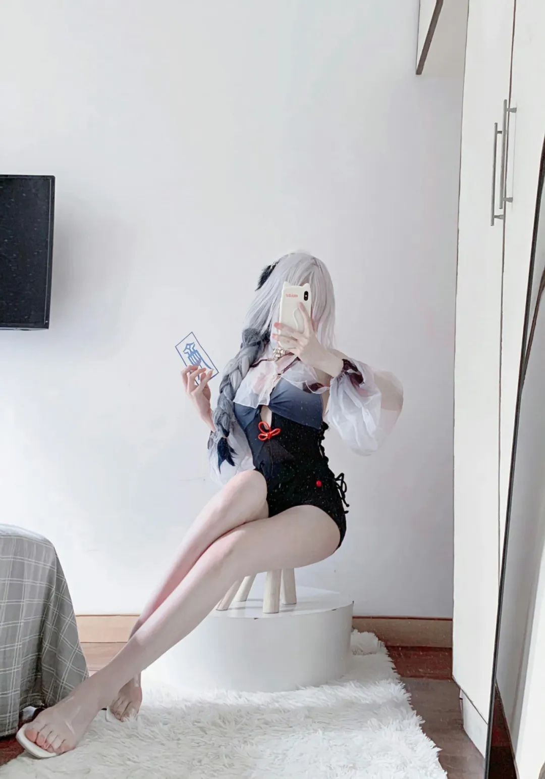 原神cos：白丝+婚纱，花嫁绫华让人狂喜！黑丝女仆申鹤果然不错！制服雷神，雷光闪闪！