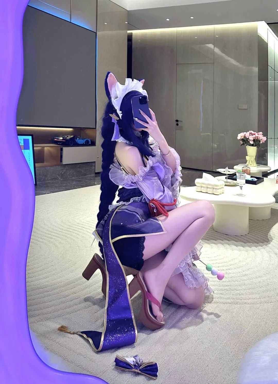 原神cos：黑丝+紧身皮裤，兔女郎雷神太顶了！大长腿女仆绫华！黑丝制服申鹤，刻晴让人狂喜！