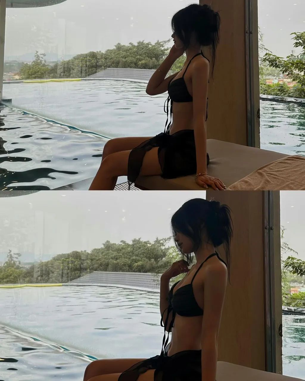 纯黑色泳衣