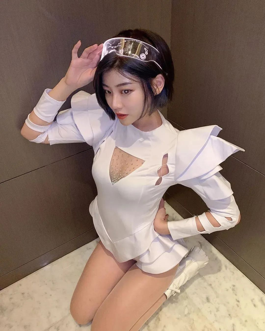 台湾网红小枫，甜美迷人的短发女神