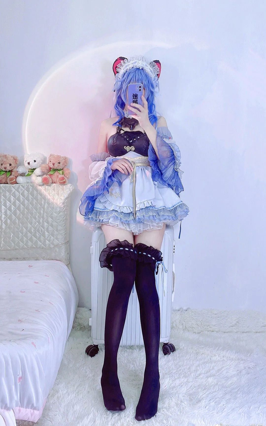原神cos：黑丝+白色制服，雷神太顶了！绷带宵宫真御！早柚变大了！