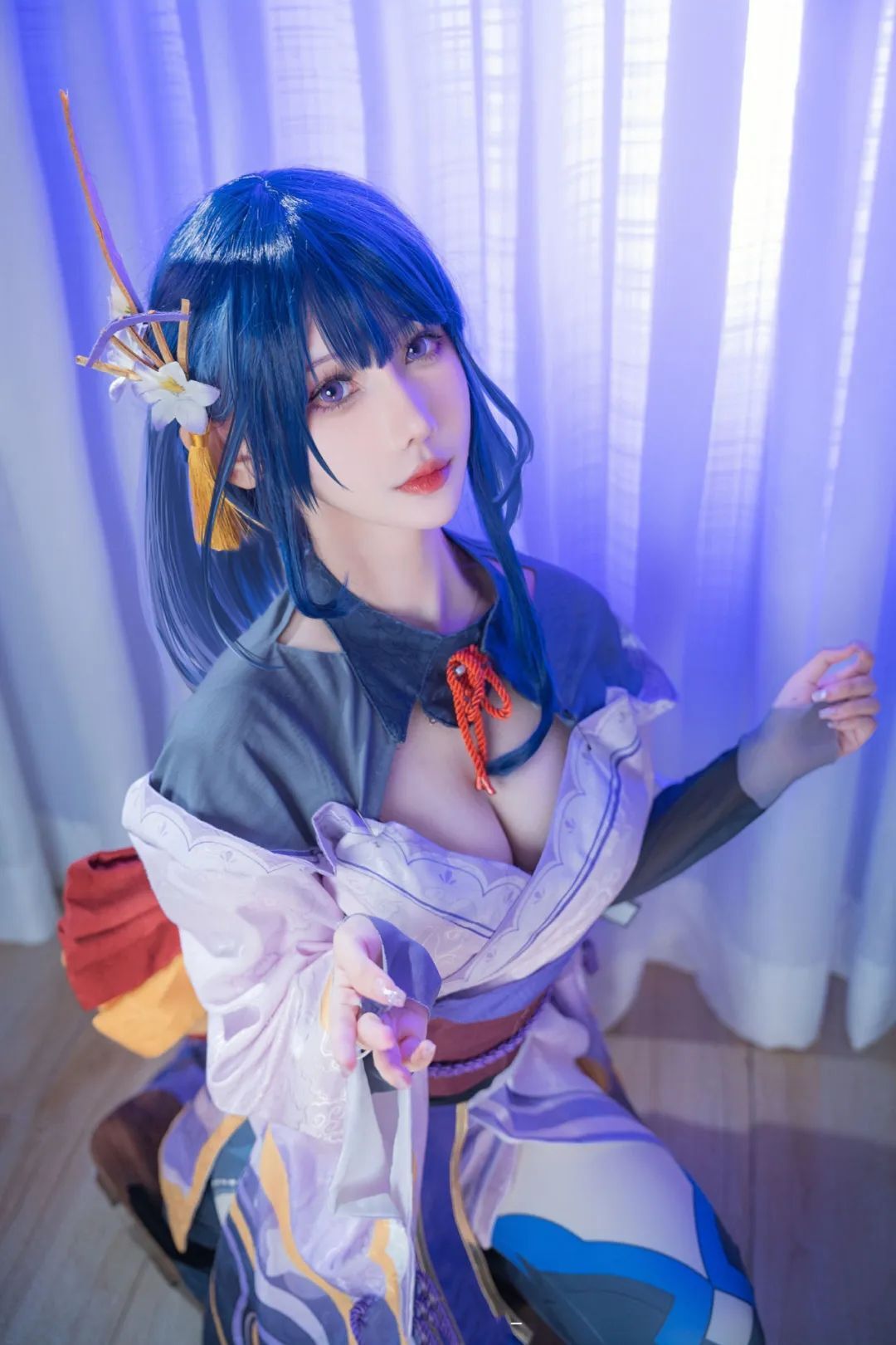原神cos：黑丝+超短皮裤，秘书甘雨太眼了！婚纱神子，兔女郎申鹤太顶了！