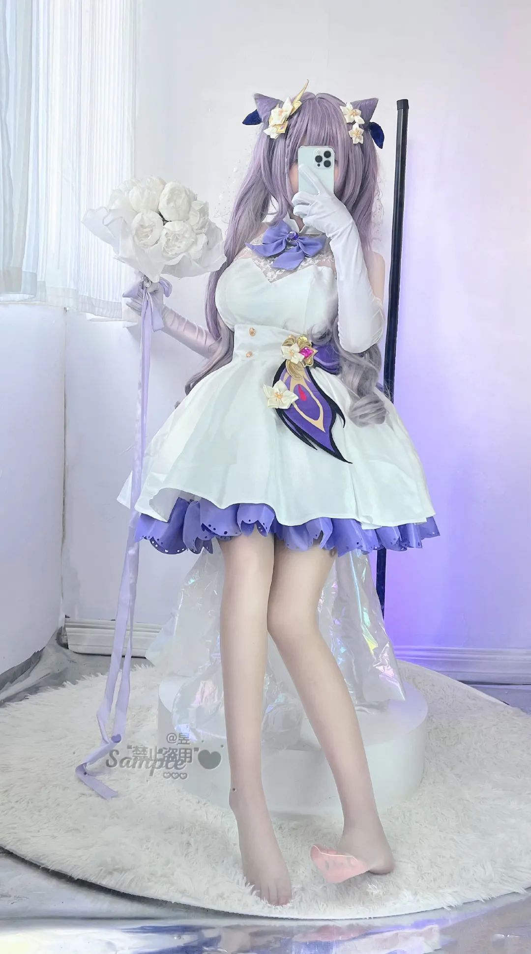 原神cos：黑丝+皮裤，甘雨让人狂喜！和服绫华，泳装刻晴，黑丝女仆水神太萌了！
