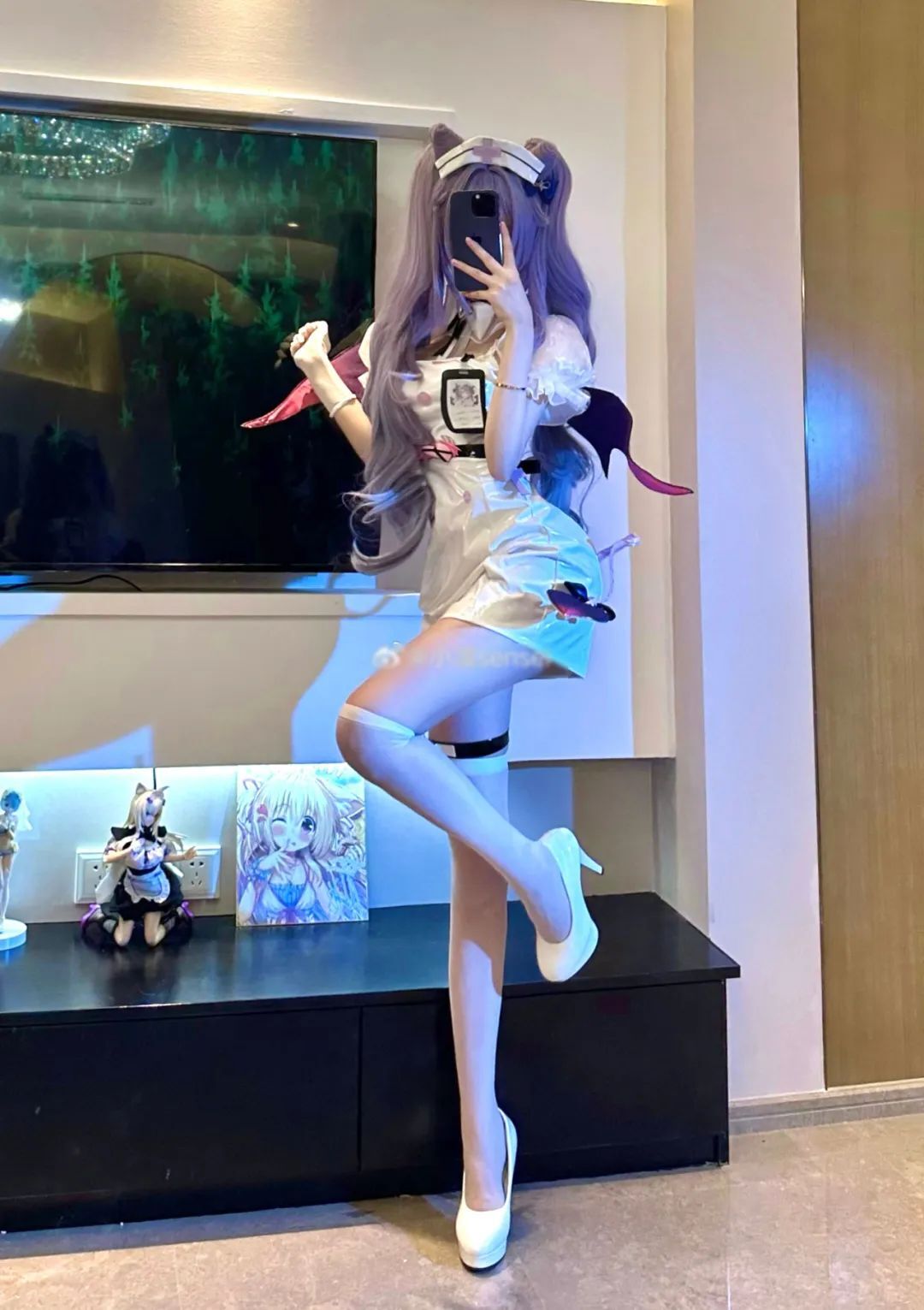 原神cos：黑丝+皮裤，兔女郎甘雨太乖了！黑丝制服雷神！双马尾女仆莫娜我爱了！车模申鹤太顶级了！