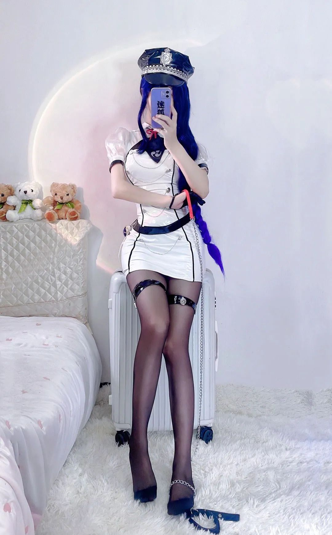 原神cos：黑丝+白色制服，雷神太顶了！绷带宵宫真御！早柚变大了！