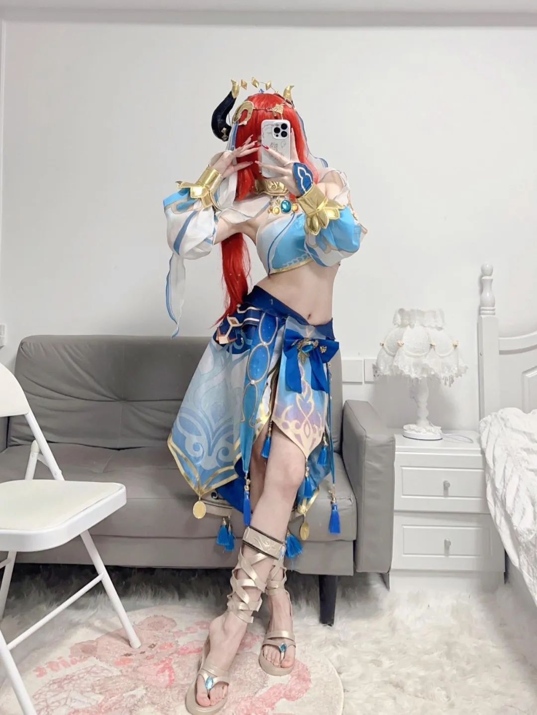 原神cos：黑丝+双马尾，女仆刻晴太美了！泳装绫华，制服OL雷神，女仆甘雨让人狂喜！