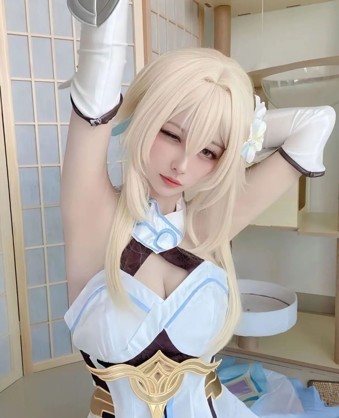 原神cos：女仆胡桃，黑色连衣裙优菈，双马尾女仆莫娜让人狂喜！公主裙心海太甜美了！