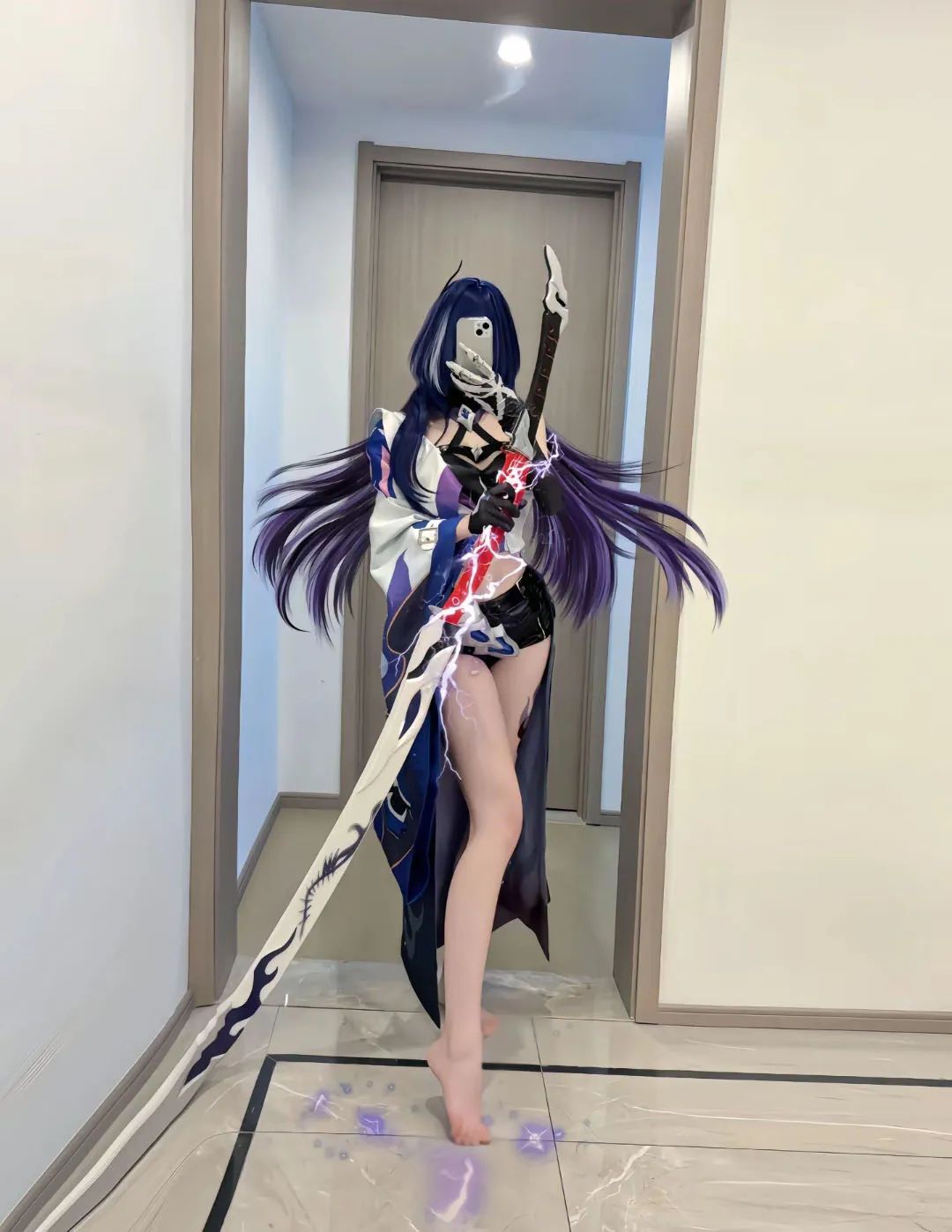 原神cos：黑丝+制服，雷神太御了！黑丝旗袍申鹤，白丝女仆雷神，婚纱刻晴，兔女郎心海谁能不爱？
