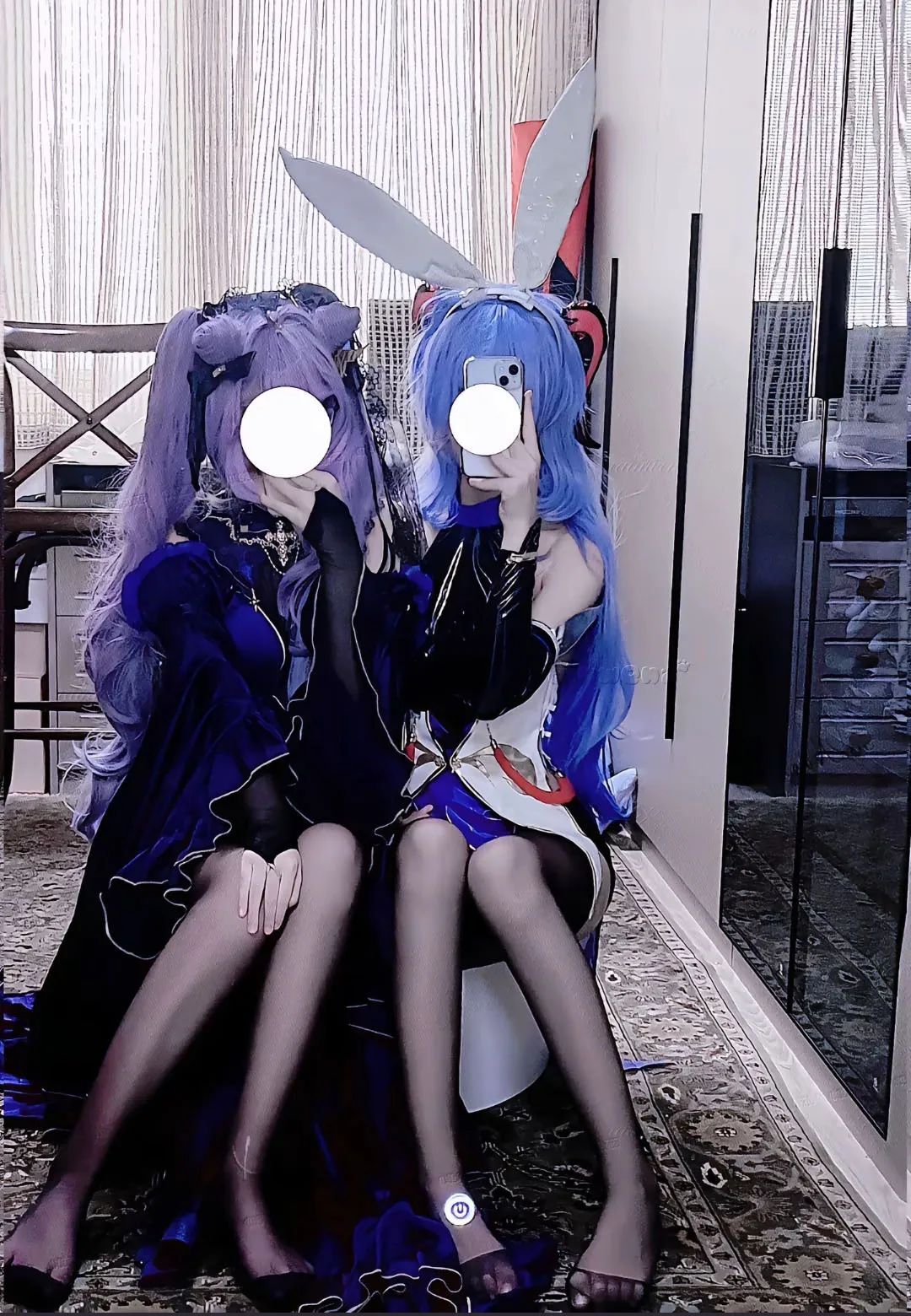 原神cos：黑丝+制服，雷神太御了！兔女郎甘雨，公主裙刻晴太俏皮了！JK绫华，黑丝纱裙申鹤美翻！