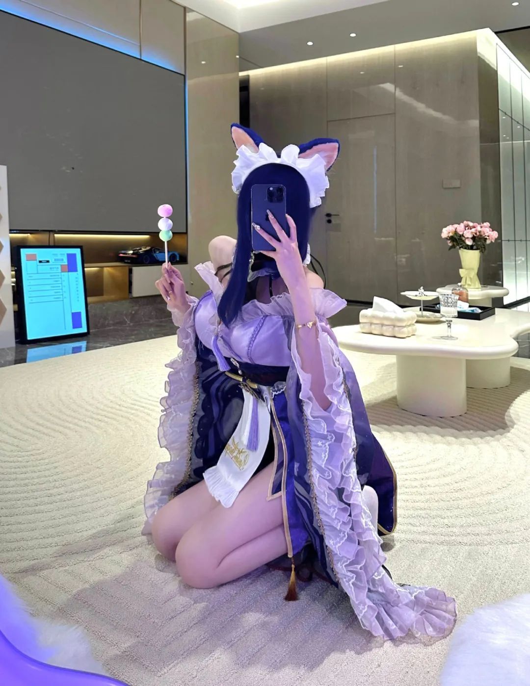 原神cos：黑丝+紧身皮裤，兔女郎雷神太顶了！大长腿女仆绫华！黑丝制服申鹤，刻晴让人狂喜！