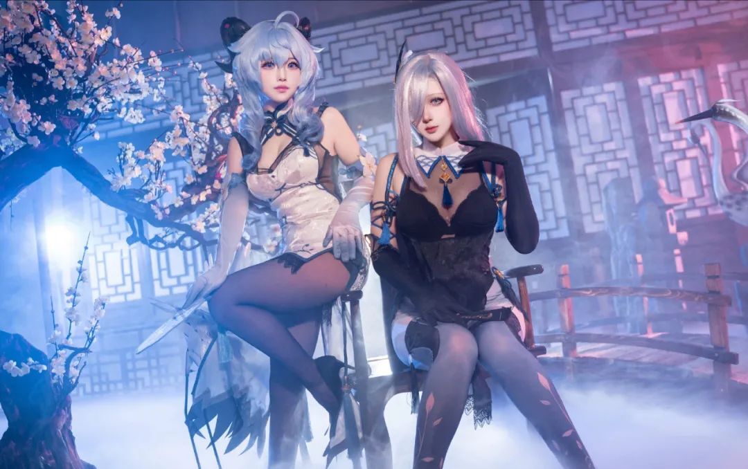 原神cos：黑丝+旗袍，申鹤甘雨太涩了！贵妇神子，优菈开叉清凉装出场！