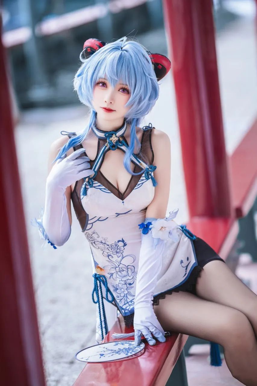 原神cos：黑丝+皮裤，制服刻晴太御了！影宝厨娘！女仆夜兰！制服雷神，JK水神萌翻！