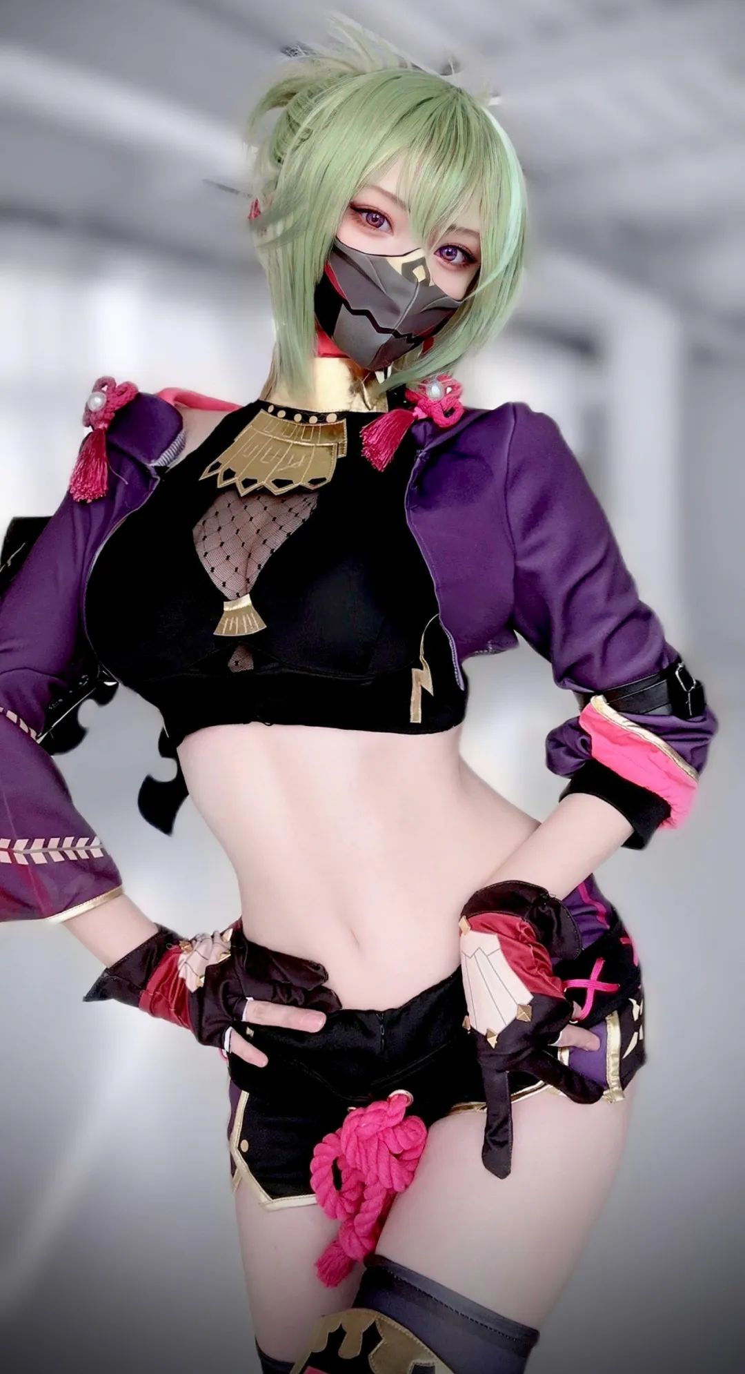 原神cos：黑丝+皮裤，制服刻晴太御了！影宝厨娘！女仆夜兰！制服雷神，JK水神萌翻！