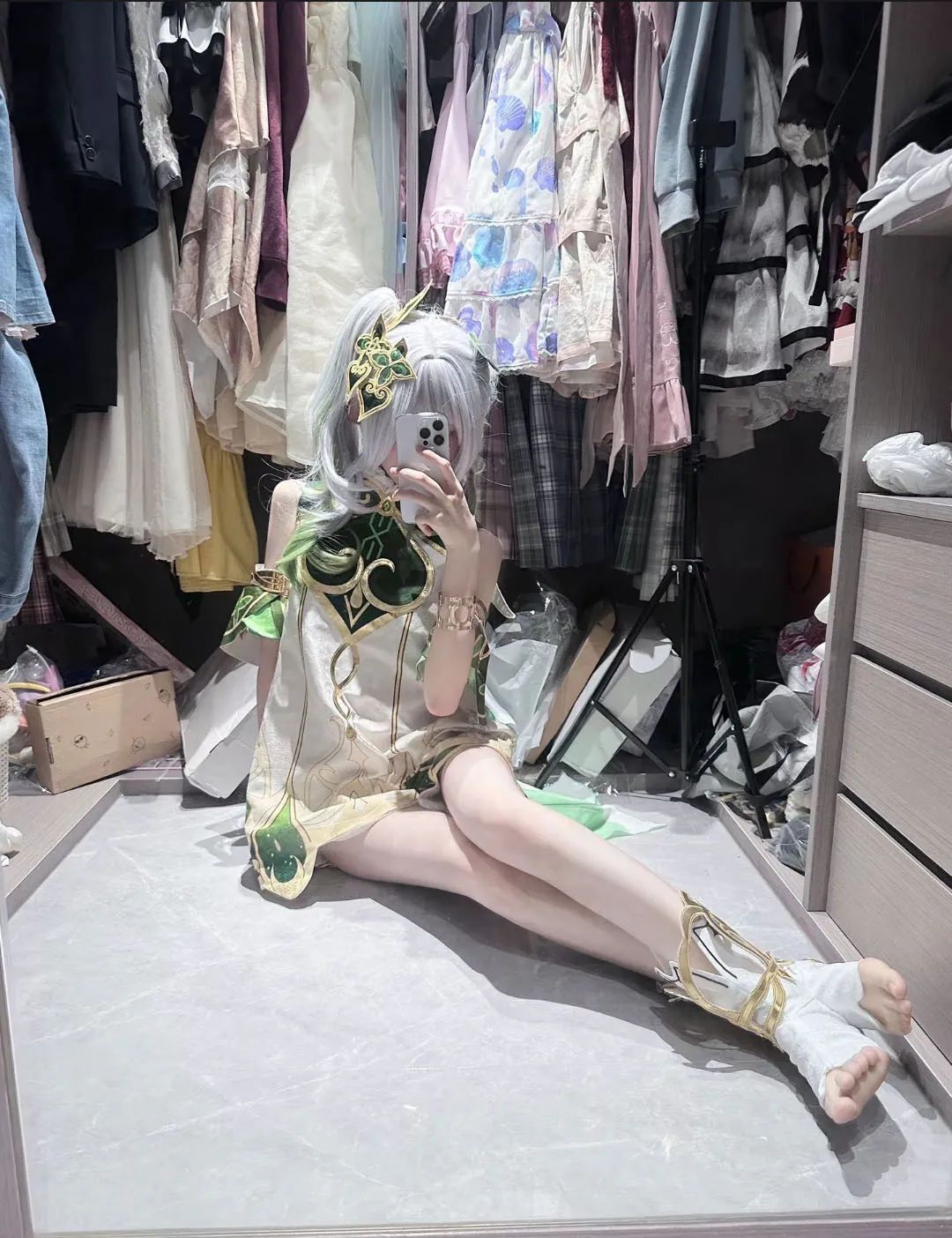 原神cos：白丝运动装绫华，女仆甘雨，黑丝旗袍莫娜美爆了！