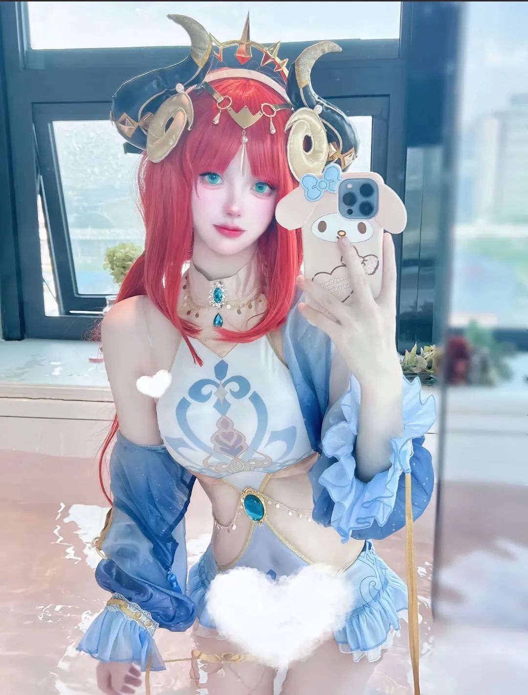 原神cos：女仆甘雨一脸娇羞！泳装心海太美了！抹胸装申鹤太御了，女仆宵宫，泳装芭芭拉我爱了！