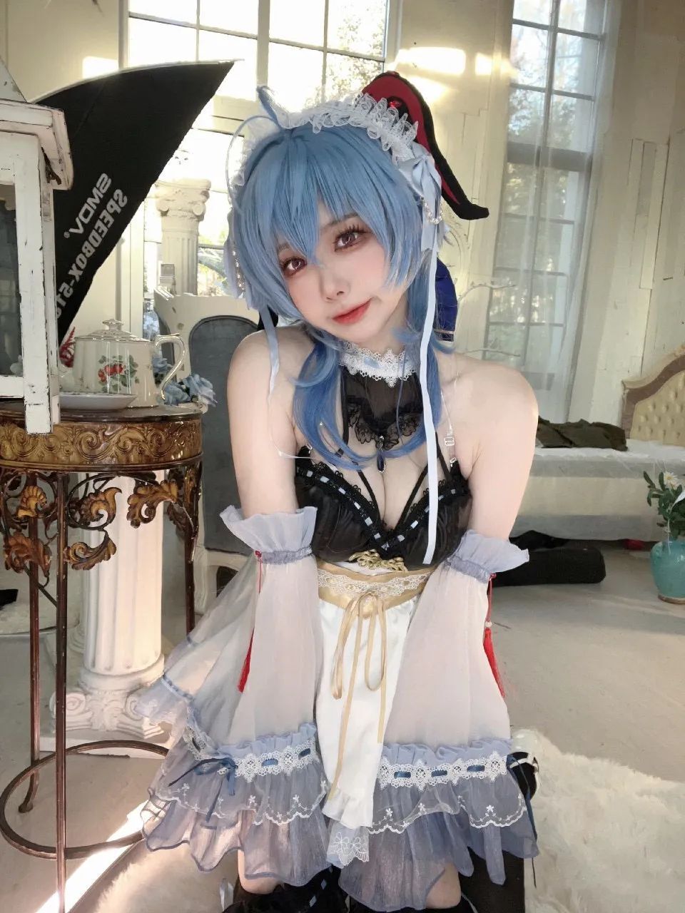 原神cos：黑丝+制服，OL刻晴果然御！抹胸吊带申鹤太顶了！女仆甘雨+雷神我爱了！