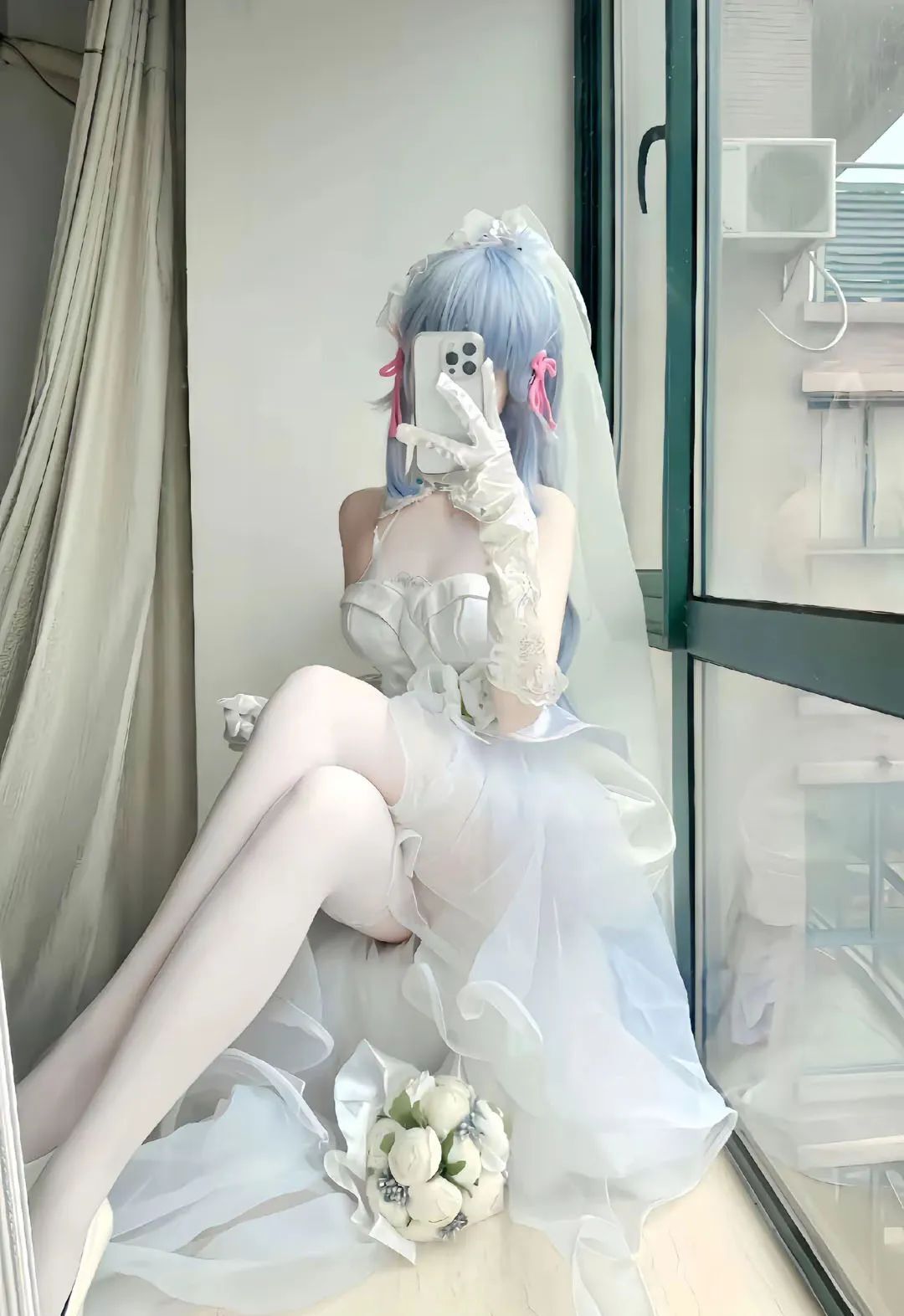 原神cos：白丝+婚纱，花嫁绫华美爆了！白丝女仆神子让人狂喜！包臀裙申鹤优雅高贵！