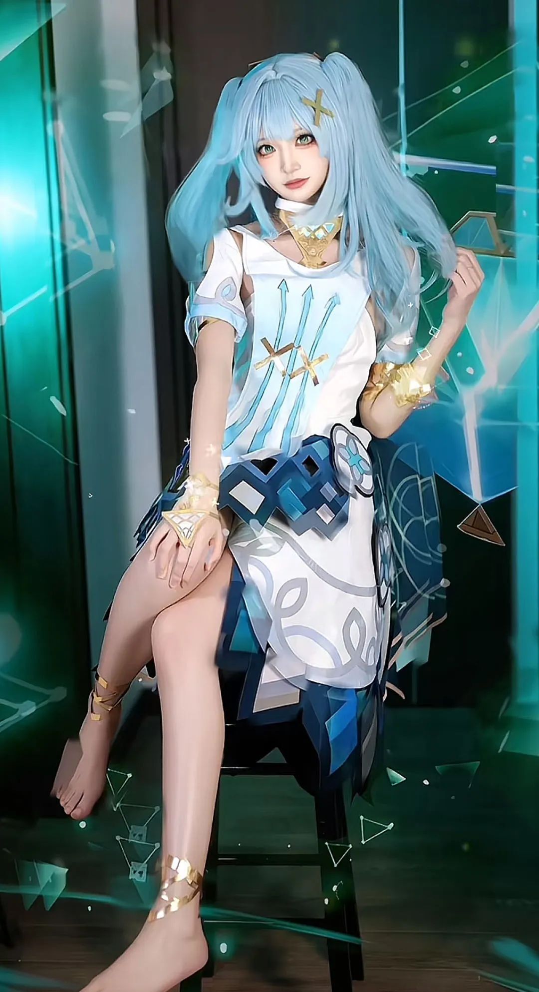 原神cos：黑丝+双马尾，女仆莫娜太美了！泳装妮露，和服雷神，绮良良表情太萌了！