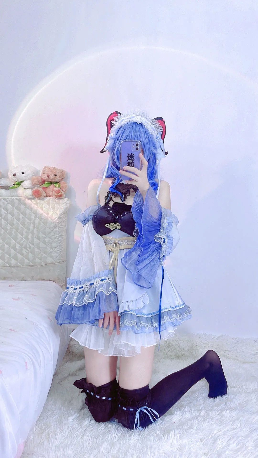 原神cos：黑丝+白色制服，雷神太顶了！绷带宵宫真御！早柚变大了！