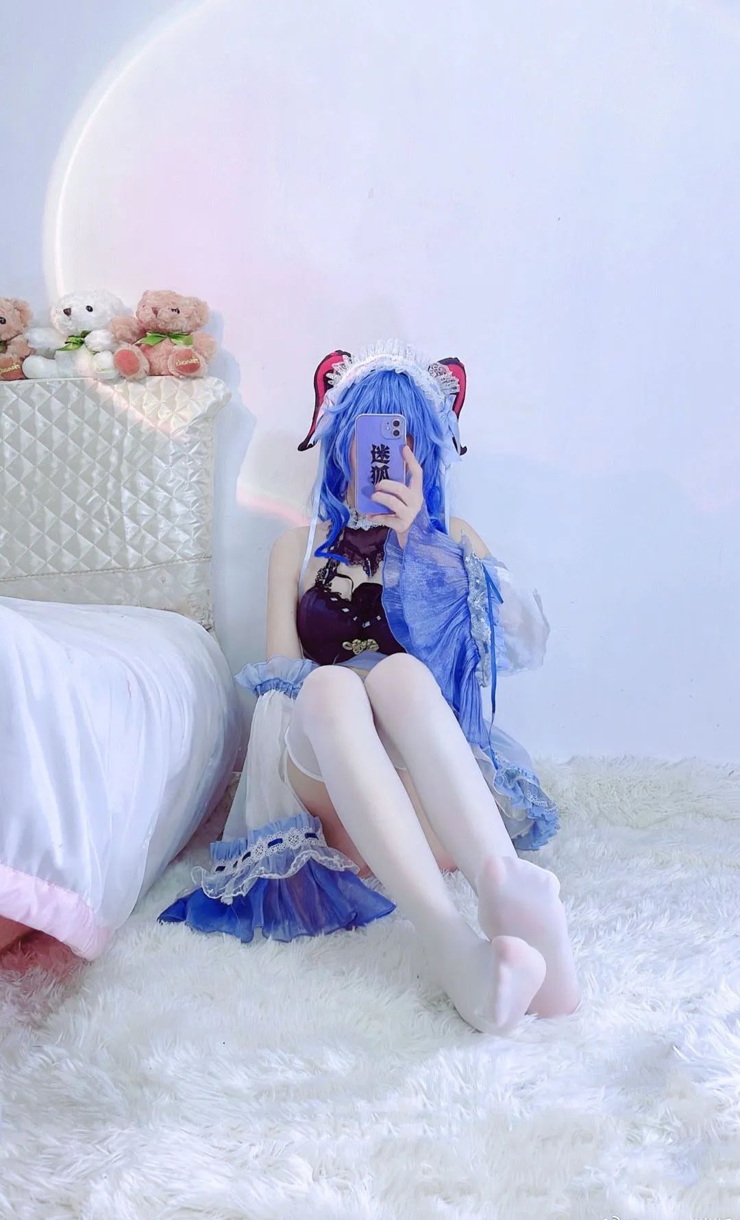 原神cos：黑丝+白色制服，雷神太顶了！绷带宵宫真御！早柚变大了！