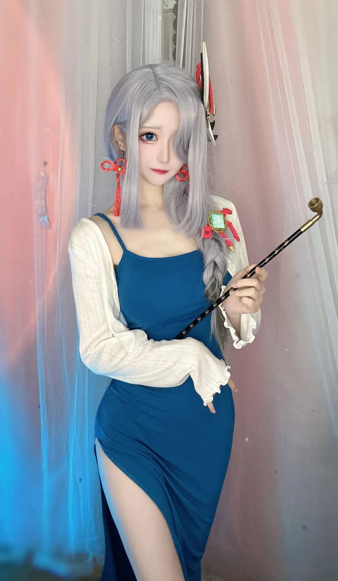 原神cos：黑丝+兔女郎，刻猫猫太可爱！女仆装草神，黑丝旗袍装雷神太顶了！