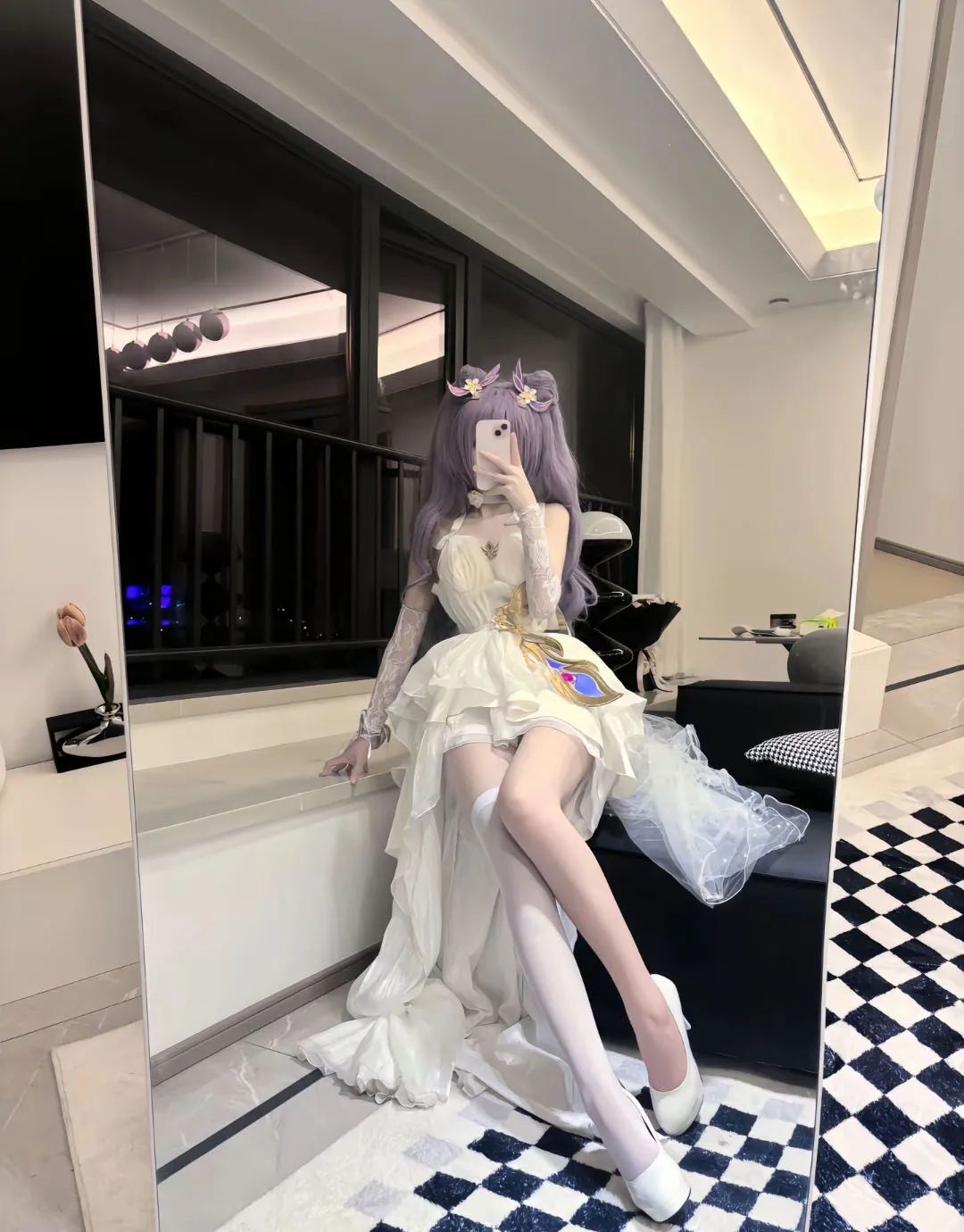 原神cos：黑丝+制服，雷神太御了！黑丝旗袍申鹤，白丝女仆雷神，婚纱刻晴，兔女郎心海谁能不爱？