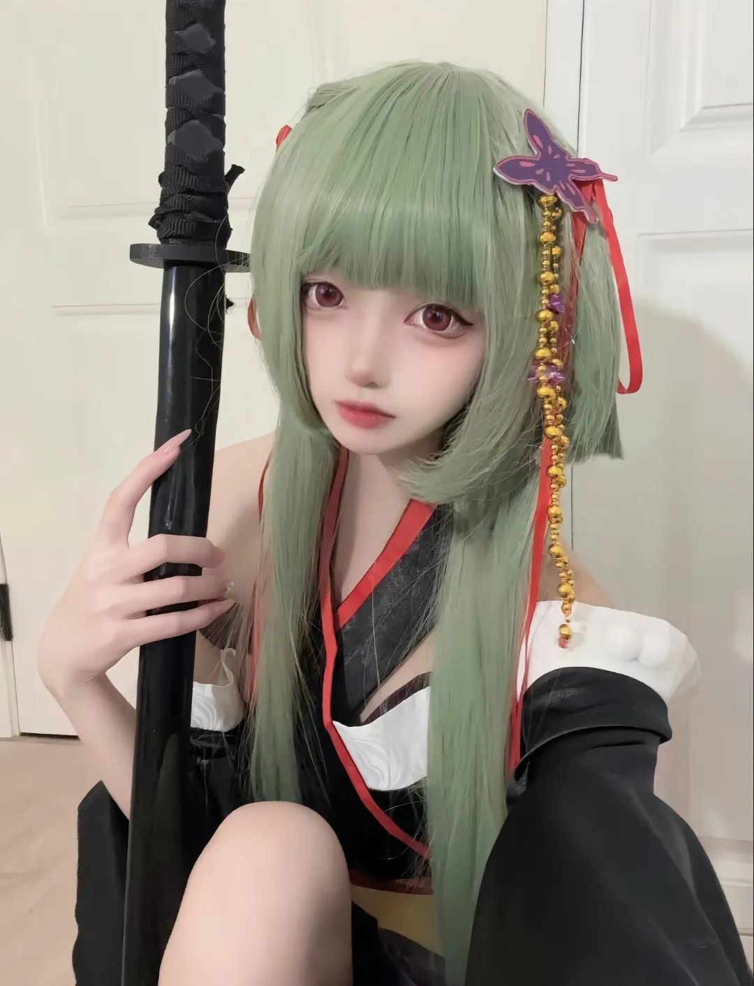 “愿你不用再独与明月为伴，因为总是有人会幸福着你的幸福”#galgame#千恋万花#幼刀丛雨#cos#甜妹