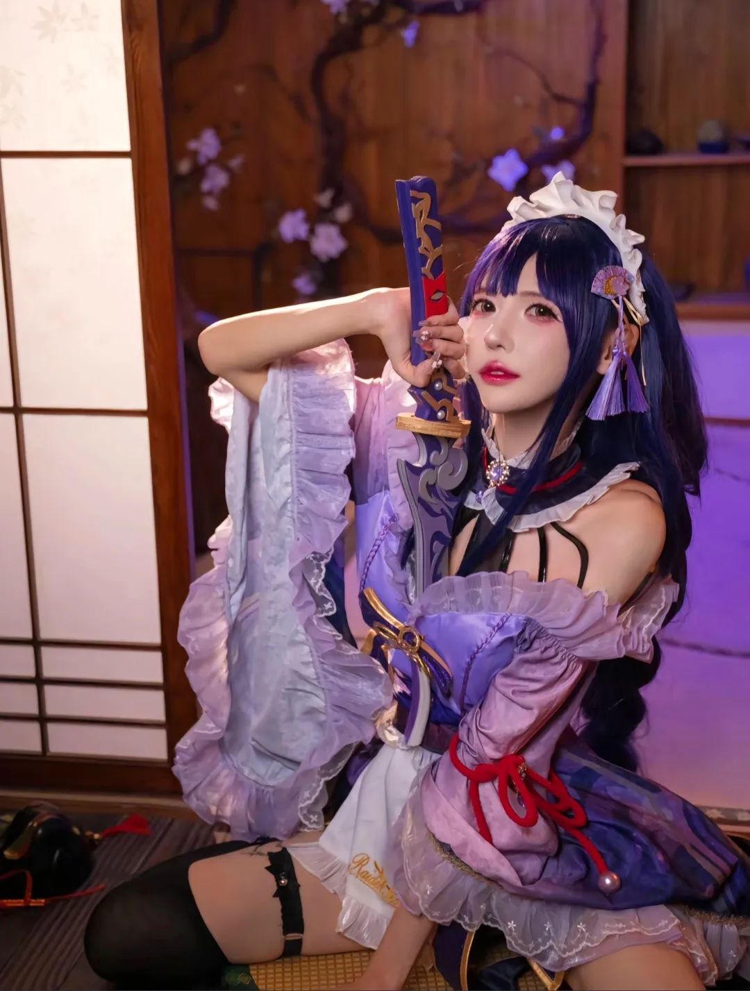 cosplay原神| 雷电将军  浮世景色百千年依旧 人之在世却如白露与泡影！旅行者 你要这只女仆将军还是要这只魅影将军OVO